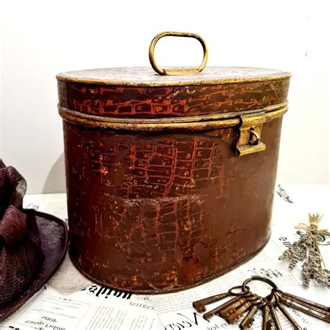 antique metal hat boxes|decorative vintage hat boxes.